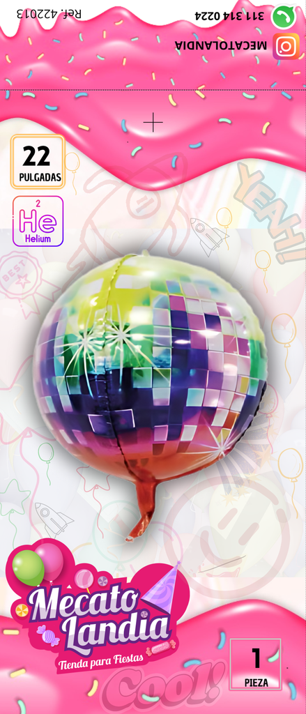 MET ESFERA 22" DISCO MULTICOLOR 