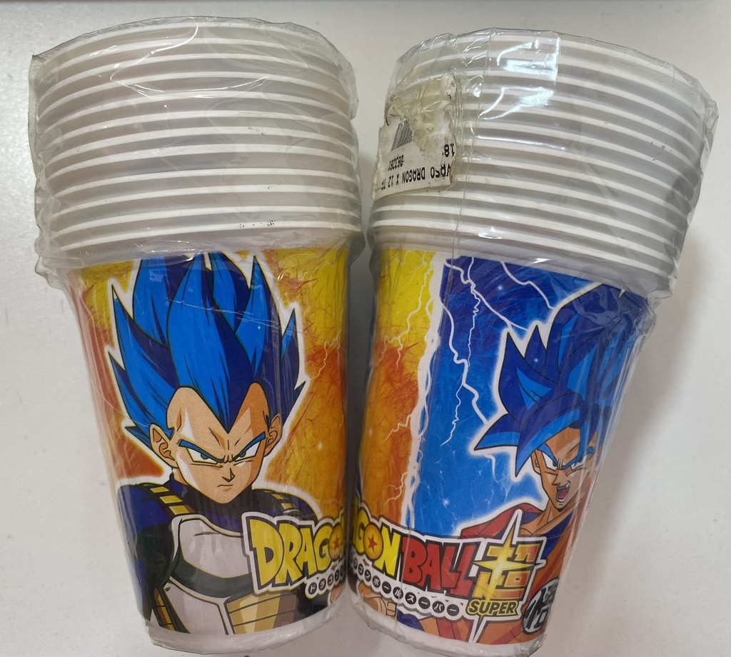 VASO PLASTICO DRAGON BALL X 12